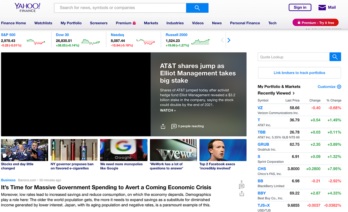 Example of visual style of Yahoo Design